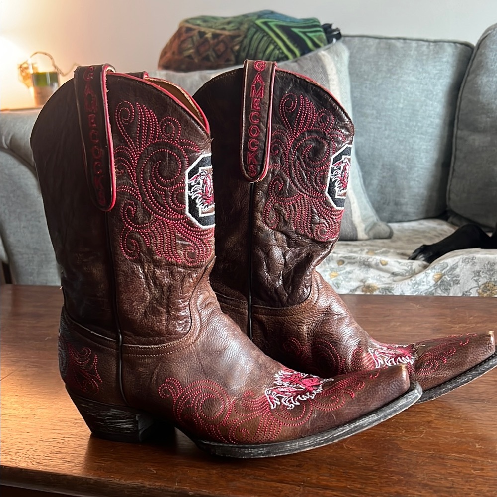 Size 10 University of South Carolina Gamecocks Gameday Cowboy Boots